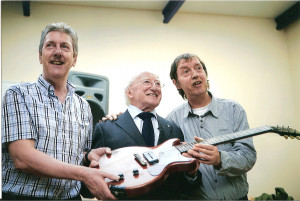 ... Travers, The President of Ireland Michael D. Higgins and Johnny Fean