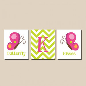 Quote Crib Nursery Print Artwork Set of 3 Prints Chevron Monogram ...