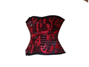 Shaper-Corset-Small-Mini-Red-Brocade-Underbust-Steel-Boned-Corset ...