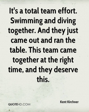 It's a total team effort. Swimming and diving together. And they just ...