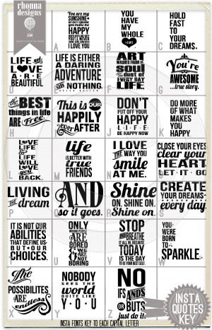 Insta Fonts for Instagram FX: cheat sheets