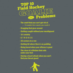 New From Teamzila! Top Ten Field Hockey Goalie Problems! Yellow print ...