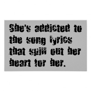 ADDICTED SONG LYRICS HEART SPILL SAD EMO COMMENTS POSTER