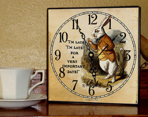Clock - (Alice in Wonderland White Rabbit - I'm Late, I'm Late ...