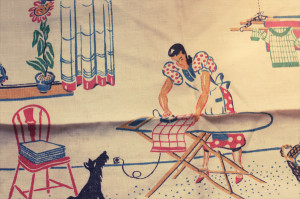 vintage tea towels illustration