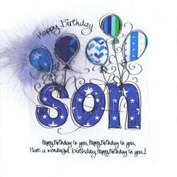 Son Birthday Card - Happy Jackson - Son Awesome One