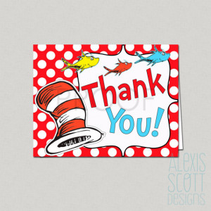 Dr Seuss Thank You Card - Instant Download - Coordinates with wishes ...