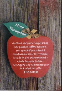 Poem for teacher. So sweet. As a catholic school teacher, I would ...