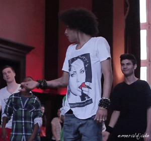 Les Twins Workshop in SF April 11, 2012- Laurent marks the steps with ...