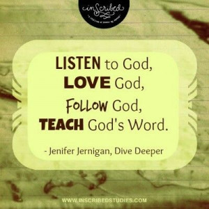 Listen to God....Love God.....Follow God...Teach God's Word