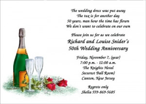 anniversary invitations 50th | 50th Golden Wedding Anniversary ...