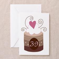 39th Birthday Cupcake Greeting Card for