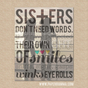 Sister gift // Sisters Don't need words, Q04 // Style: SUNSET ...