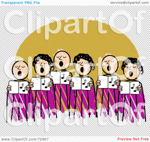... Illustration of a Group Of Church Choir Singers In Purple Robes