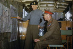 King George VI listens as Field Marshal Sir Bernard Montgomery ...