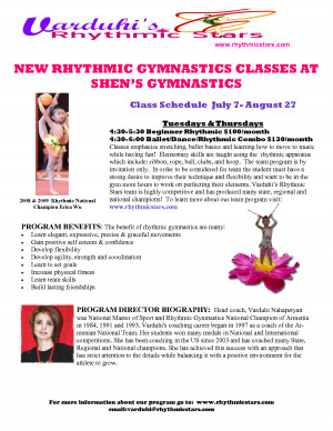 NEW RHYTHMIC GYMNASTICS CLASSES AT SHEN'S GYMNASTICS