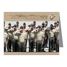 Marine quote: Exaggerate about Marines Note Cards for