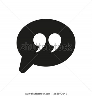 The Quote sign icon. Quotation Mark Speech Bubble symbol. Flat Vector ...