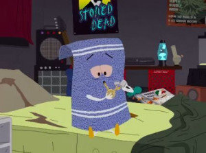 Towelie ist ein sprechendes Handtuch, was in einigen South Park Folgen ...