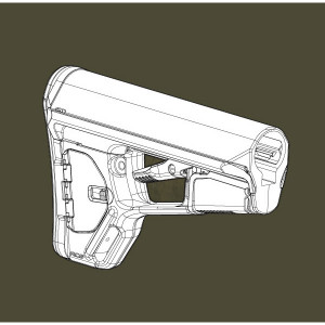 ... ACS-L Carbine Stock, Commercial-Spec, Olive Drab Green (MAG379-ODG