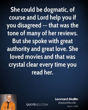 ... She loved movies and that was crystal clear every time you read her