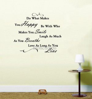 5pcs/lot Do What Makes you Happy Quote Vinyl Wall Art Sticker Decal ...
