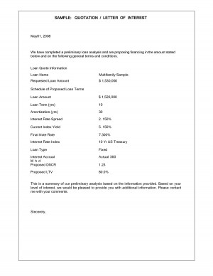 SAMPLE QUOTATION LETTER OF INTEREST - PDF by fnz20472
