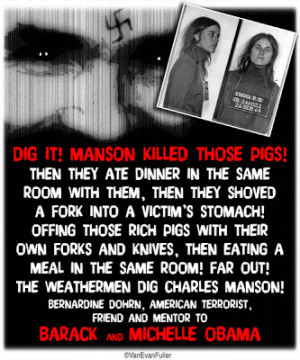 Bernadine Dohrn's quote re Charles Manson murders