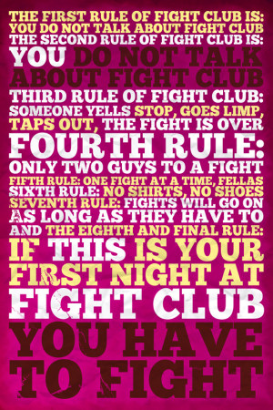 club the eight rules of fight club a typographic poster of the eight ...