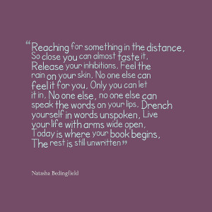 Quotes Picture: reaching for something in the distance, so close you ...
