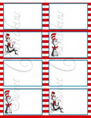 DIY Printable Food Cards/Table Tent Labels - Dr. Seuss Cat In The Hat ...