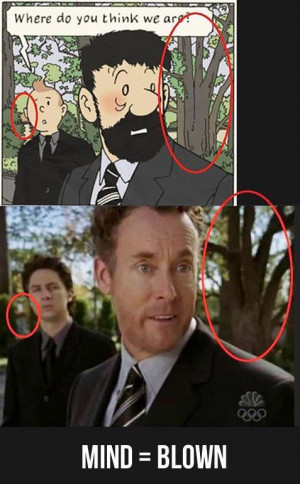 ... scrubs and tintin maybe the artist for tintin is a fan of scrubs hype