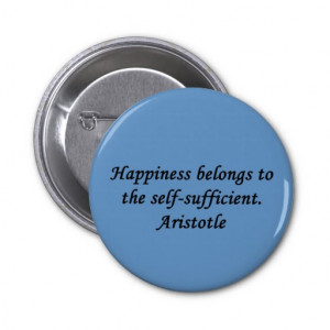 Aristotle Happiness Quote Button Pin
