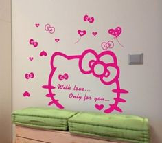 Kitty Trends: Hello Kitty Wall Decal --Face and Quote More