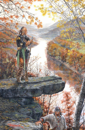 davis talmadge native cherokee indian indians american canoe dragging war woodland paintings warrior eastern chickamauga trail frontier history painting woodlands