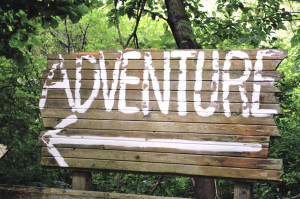 Adventure This Way Sign