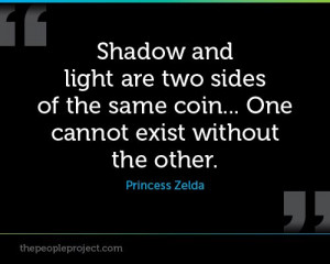 Shadow and lights are two sides of the same coin... One cannot ecist ...