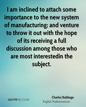 attach some importance to the new system of manufacturing; and venture ...