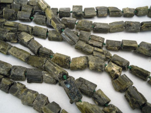 Raw Green Tourmaline Rough green tourmaline beads