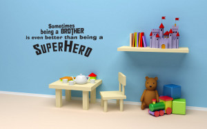 Superhero Brother Vinyl Wall Quote Word Decal Kids Room Decor ...