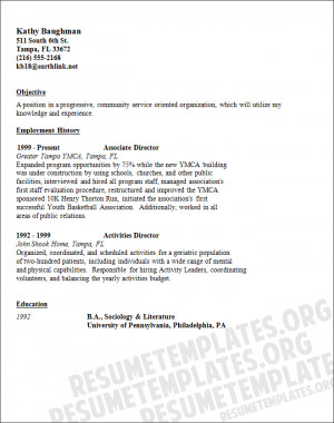 Community Services resume template