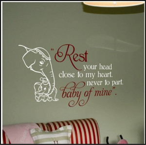 dumbo baby mine lyrics wall decal i would love to do this for my baby