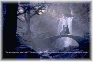 Arwen and Aragorn-bridge by Luthien-Undomiel-