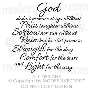 Details about GOD, STRENGTH, COMFORT Quote Vinyl Wall Decal ...