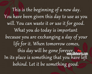 This The Beginning New Day