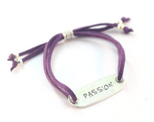 Purple Suede Cord and Silver Passion Statement, Adjustable Bracelet ...