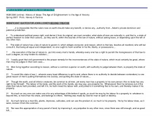 SIGNIFICANT QUOTES FOR JOHN LOCKE'S SECOND TREATISE