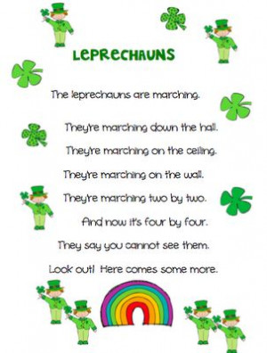 Leprechaun poem: Free color & BW printables available from The Very ...