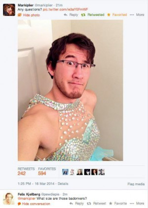 Markiplier in a dress... Pewdiepie's comment... How can this be more ...