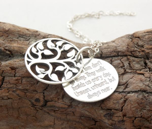 ... love don't go away ... Handmade Jewelry ... Your choice of names/quote